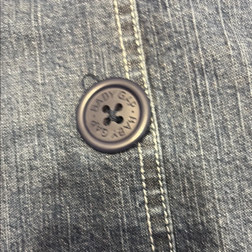 GAP Blue and Pink Cropped Jean Jacket